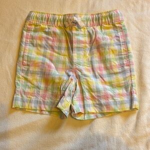 Janie and Jack Pastel Plaid Boy Elastic-Waist Shorts - Pink, Yellow, Blue, Green